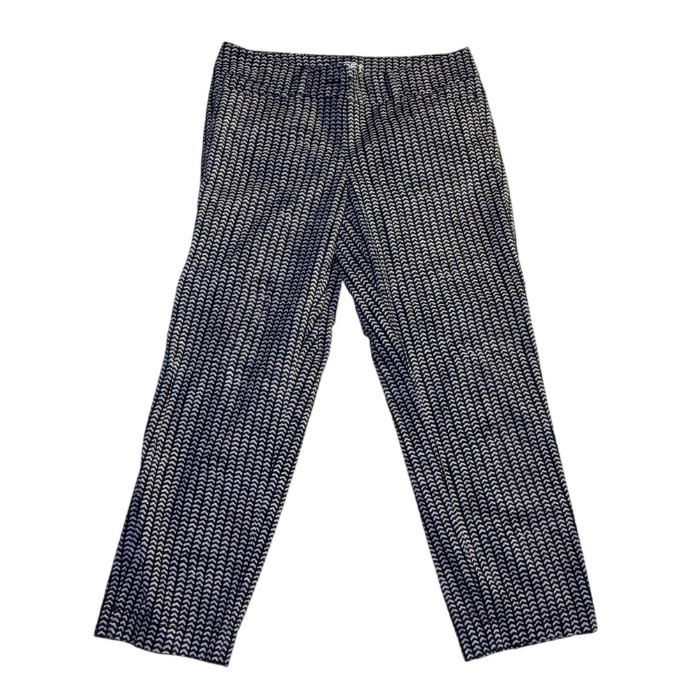 Loft Original Crop Pants Size 2 Chevron Geometric Print Trousers-2023